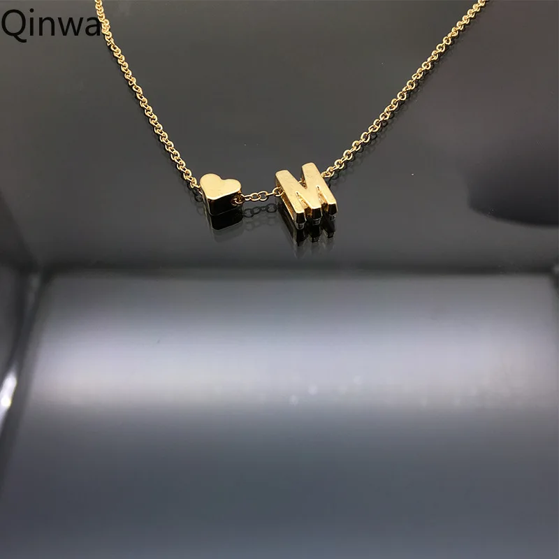 2019 Новая мода крошечные сердце лакомство начальный именной буква название колье