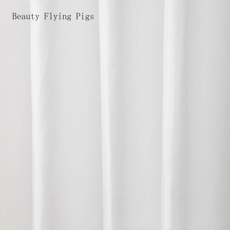 Прямая продажа новая однотонная занавеска для душа из чистого белого полиэстера