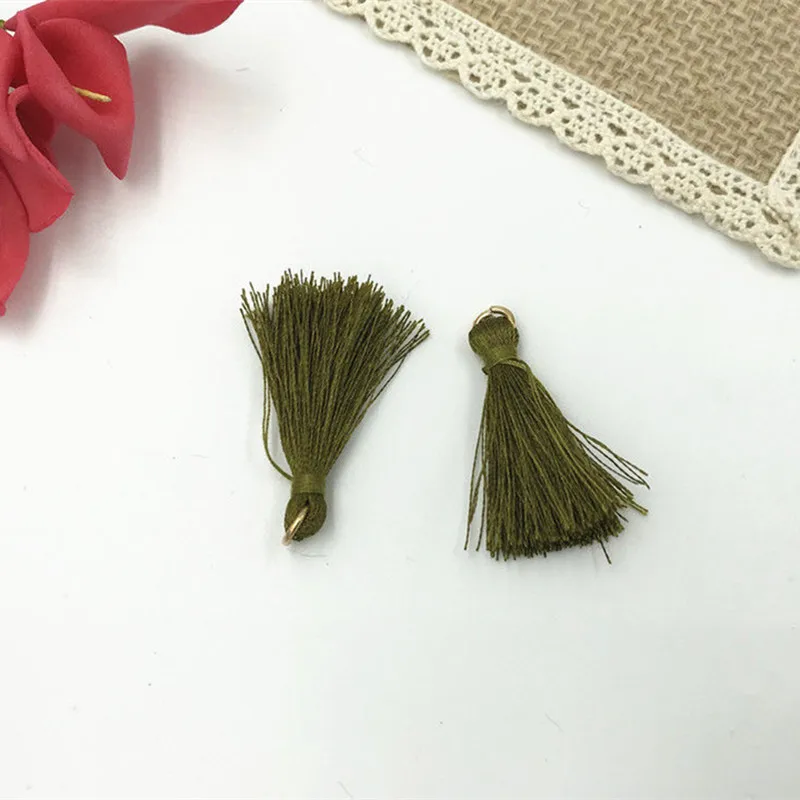 Army Green-40PCS DIY 40 шт шелковые кисточки кулон сумка серьги ювелирные изделия брелок аксессуары 35 мм - Цвет: Army Green-40PCS