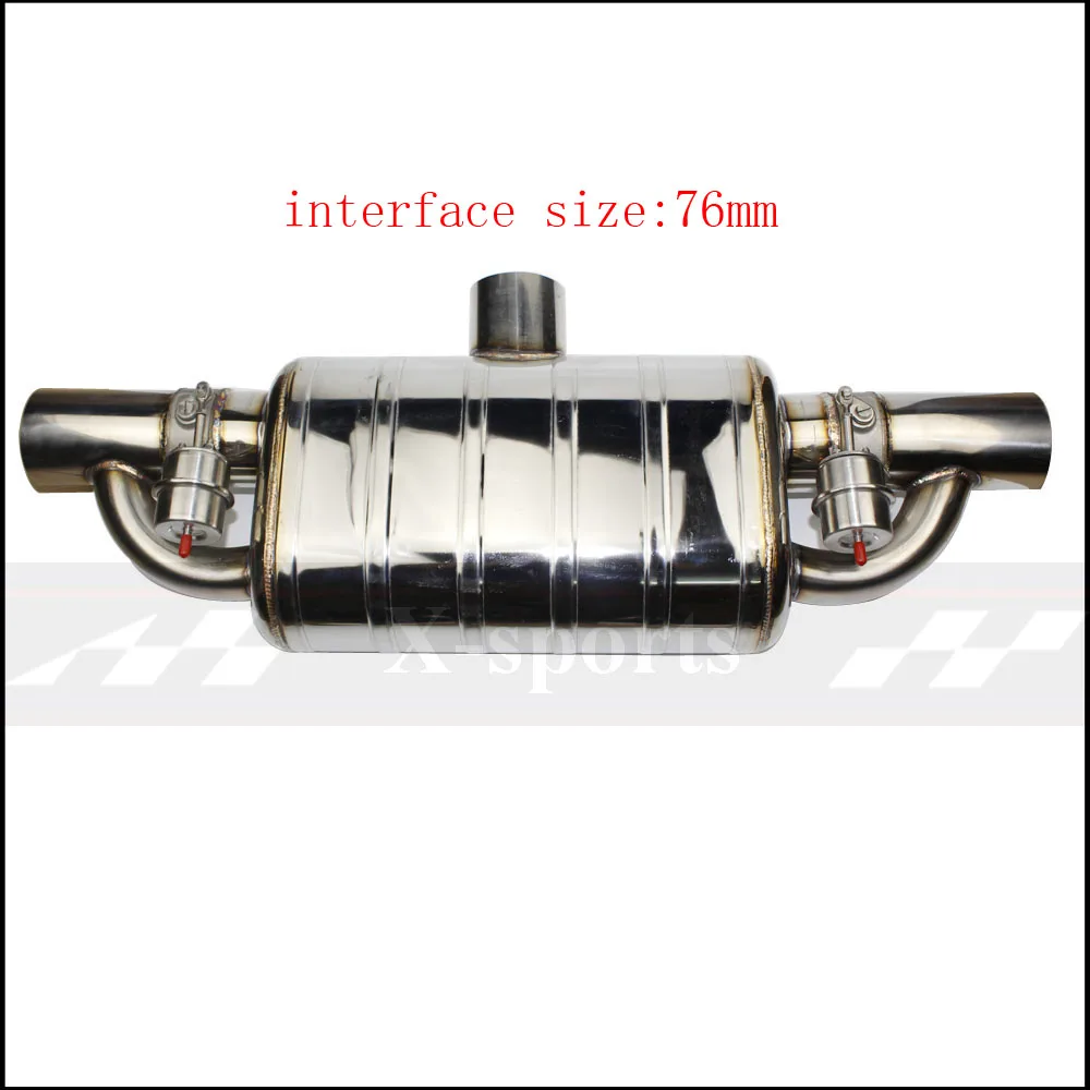valve Mufflers 76mm Автомобиль выхлопной трубы вакуумный насос переменный глушитель клапана дистанционного управления из нержавеющей стали универсальный ID 51 63 76 мм Т-образный сварной край - Цвет: valve Mufflers 76mm