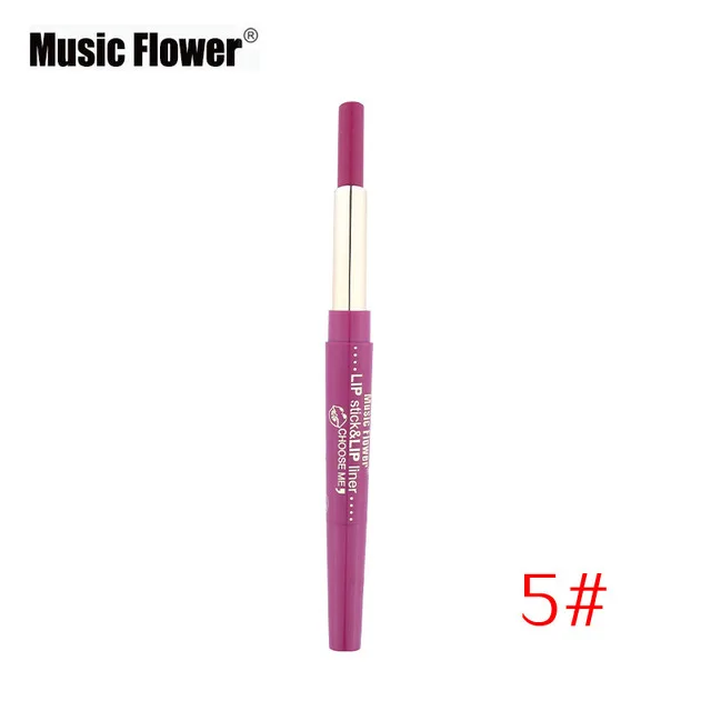05 Бренд Music Flower, макияж, 12 цветов, 2 в 1, матовый лайнер+ Губная помада Водонепроницаемая подводка, стойкий макияж, набор косметики - Цвет: 05