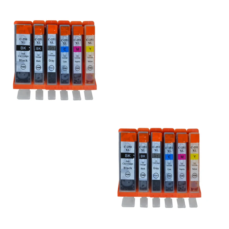 

12pcs PGI250 CLI251 PGI-250 CLI-251 For Canon Ink Cartridge PIXMA MG5420 MG5422 MG5520 MG5522 MG6420 IP7220 MX722 MX922 IX6820