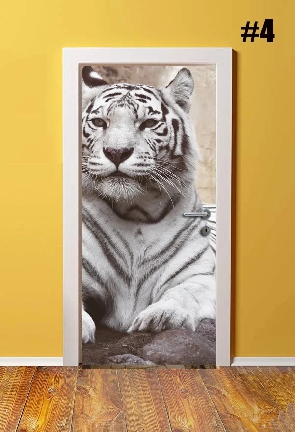 Самоклеющиеся Diy художественные наклейки, животные, тигр, 3D, украшение для дома, двери, ремонт, ПВХ обои для гостиной, принт, картина - Color: YXCV2056-02