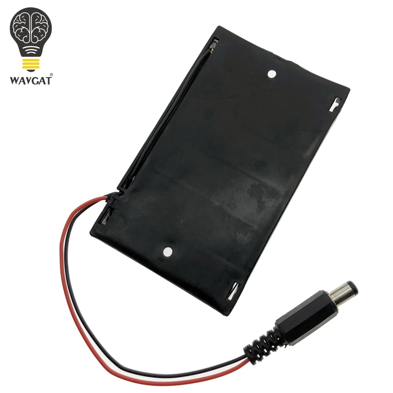 Контейнер WAVGAT для батареек АА размера 6 шт. с разъемом питания DC2.1 Arduino |