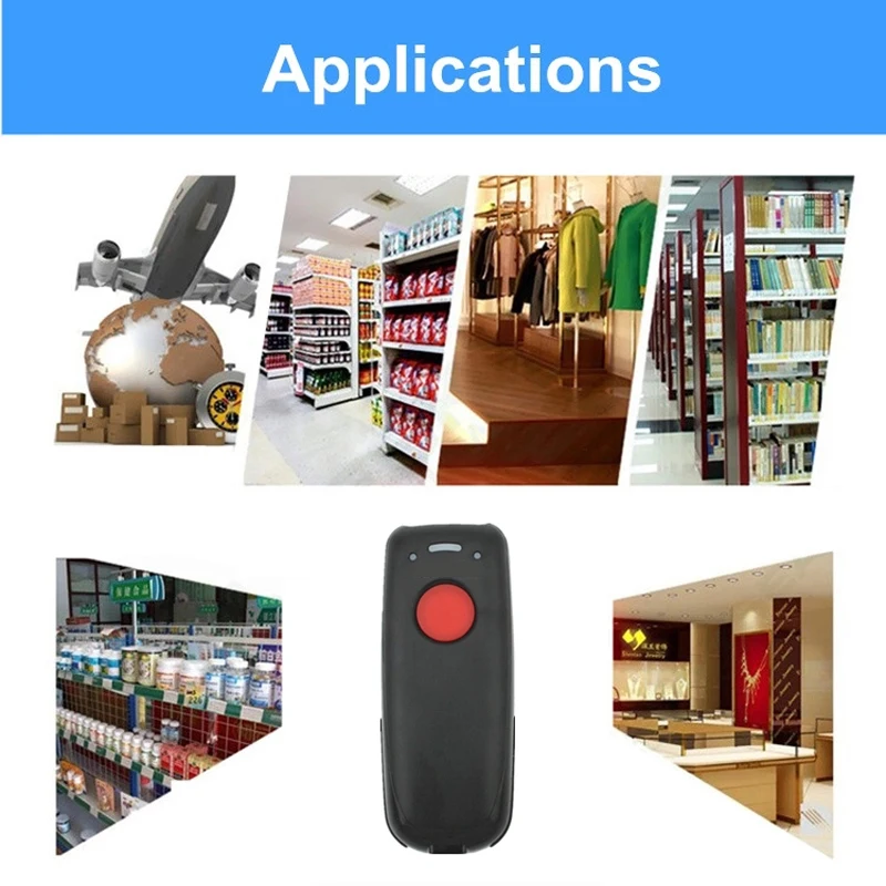 Портативный беспроводной Bluetooth сканер штрих кодов высокоскоростной CCD код