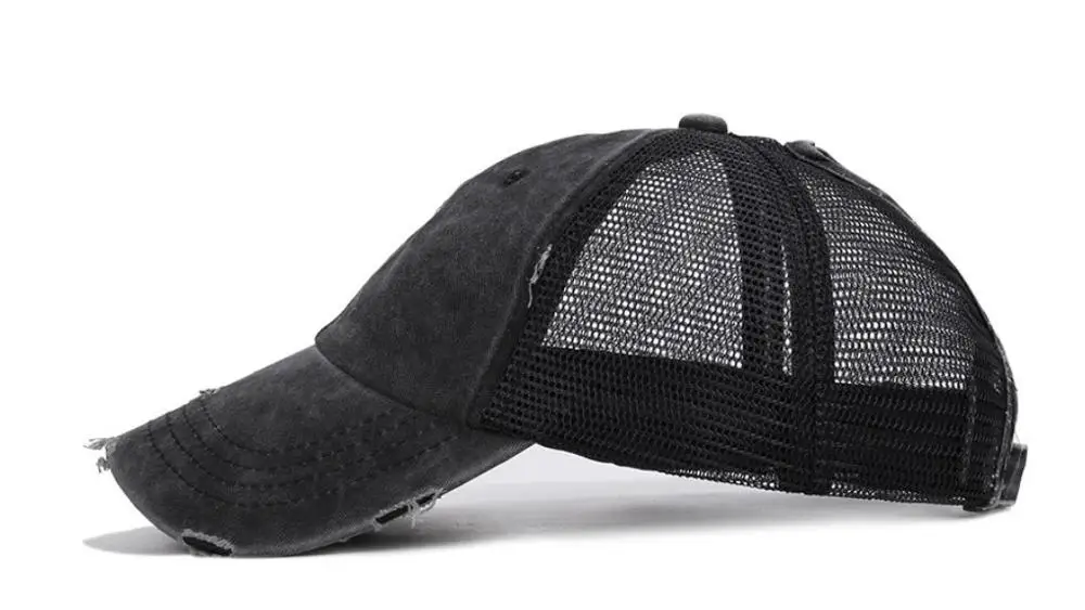 Горячая продажа 100% хлопок сплошной цвет потертые Рваные Деним конский хвост