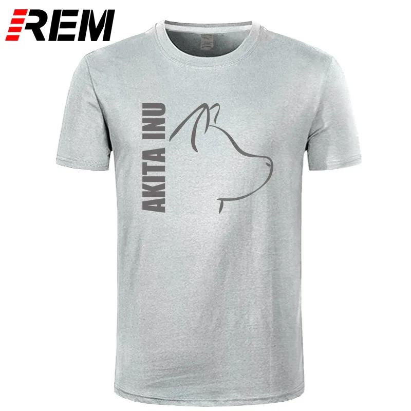 Akita Inu Dog мужские футболки отличные футболки мужские с коротким рукавом хлопок Пользовательские Большие размеры летние футболки для подростков - Цвет: gray gray