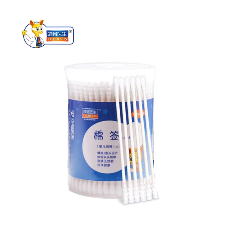 DR. ROOS 400 шт детские ватные тампоны спиральная головка двухголовый удобный ватный