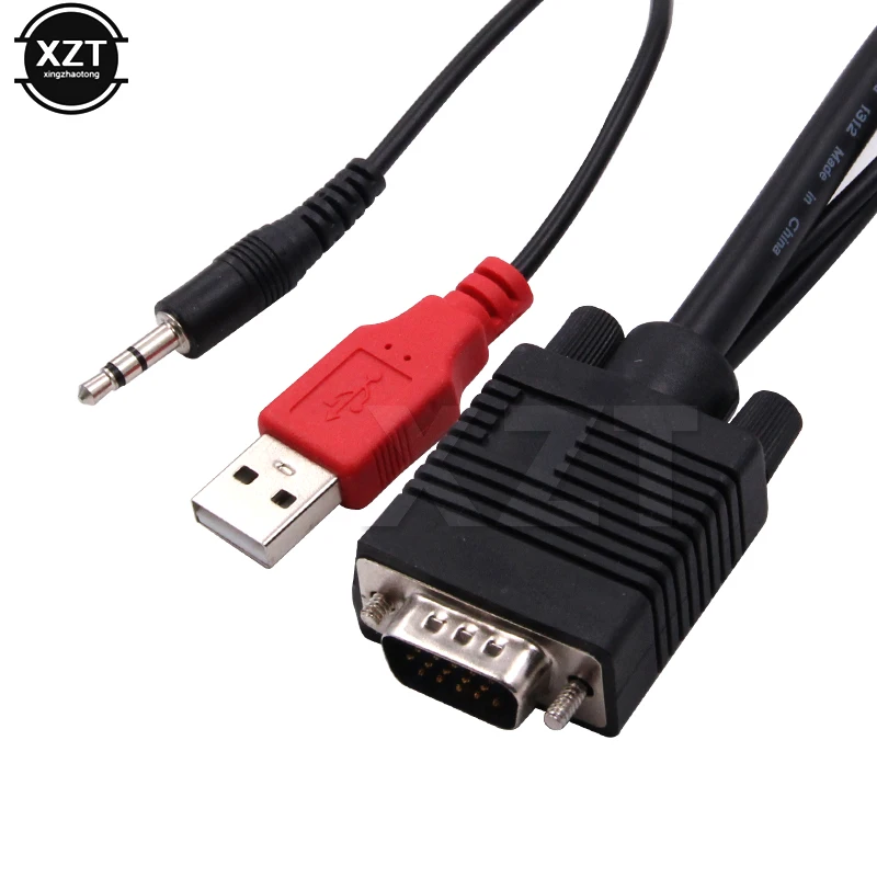 Адаптер преобразователь из VGA в HDMI 1080P с USB-кабелем 3 5 мм штекер-HDMI гнездо адаптер HD