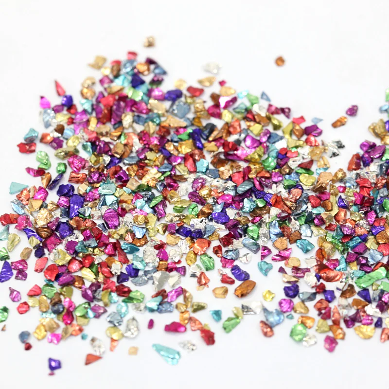 50 г глиттер-стразовые наклейки для ногтей Art Crushed Non Hot Fix Rhinestones Colorful для декорации B0934 on.