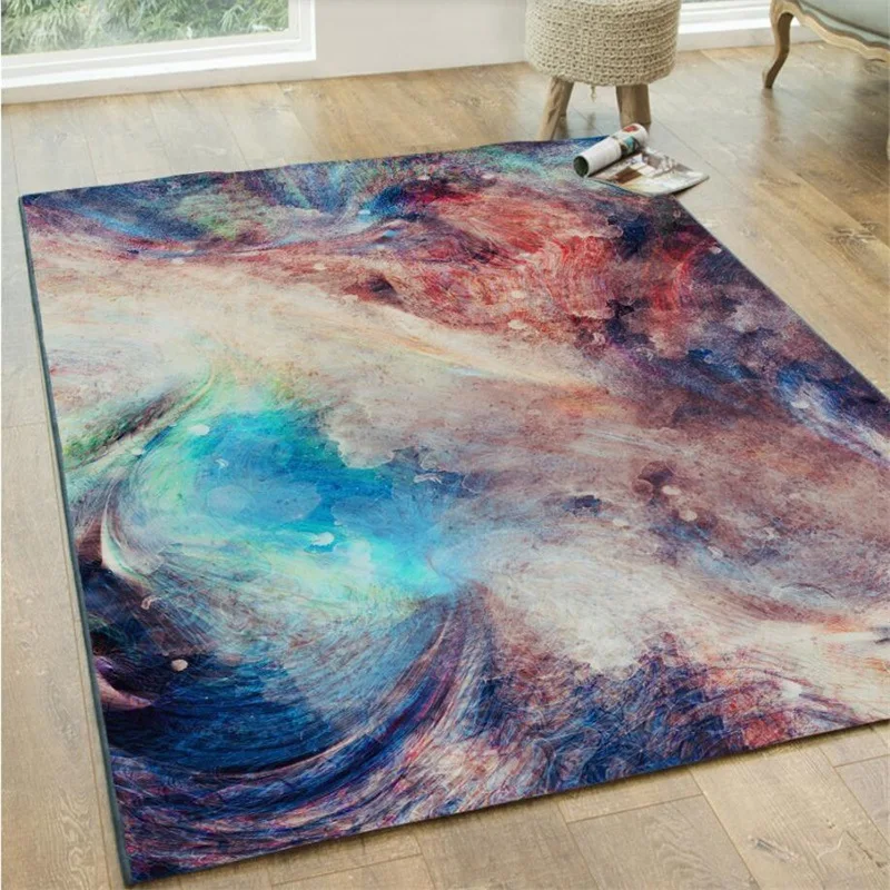 

Nordic style Carpet for living room Abstract color universe space starry sky printed rugs and carpets for home decor Floor Mat