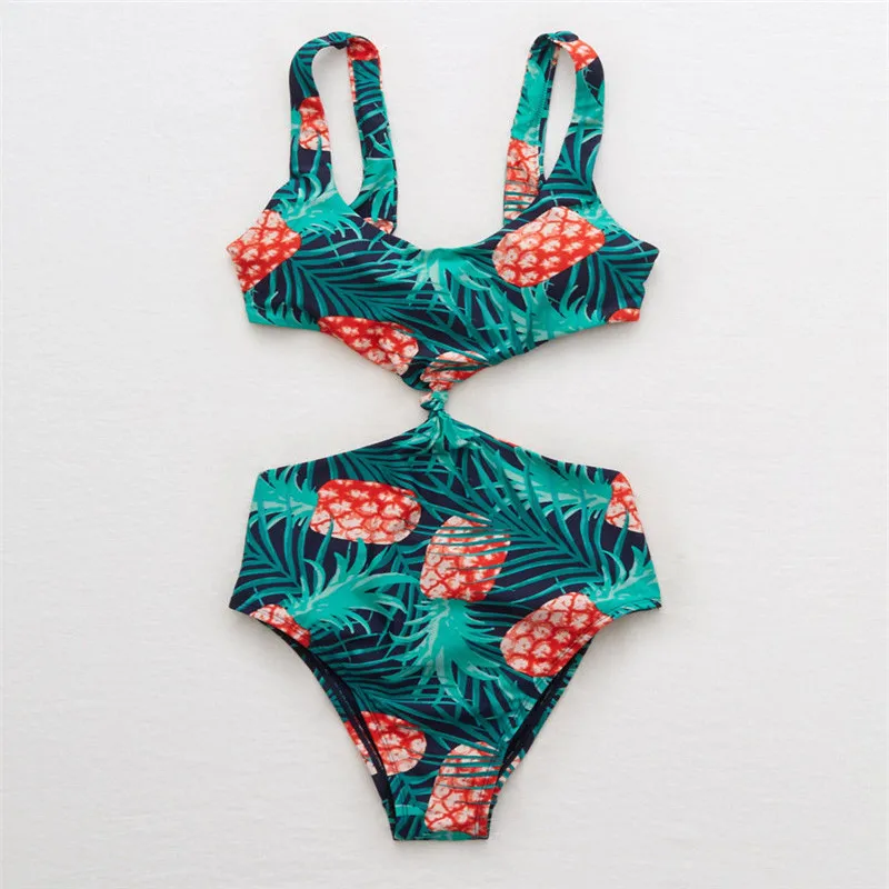 2017 сексуальный слитный купальник с принтом высокой талией Женское боди вырезами