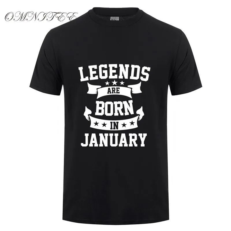 Omnitee новый летний рождаются легенды в январе Футболка мужская футболка с