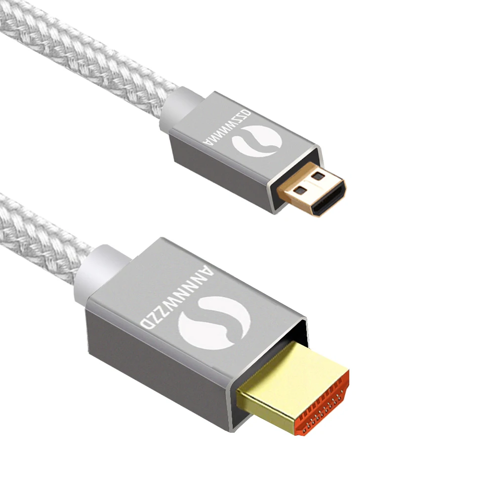 

Micro HDMI to HDMI Cable-Compatible Gold-Plated 4K 3D High Premium Cable Adapter for Camera Monitor Projector Notebook