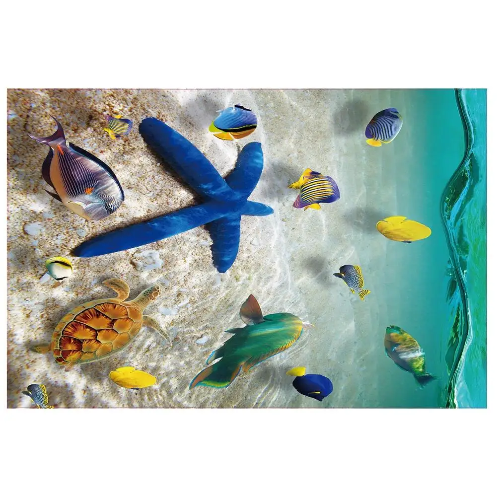 LumiParty Removable Beach Sea 3D Wall Sticker 60x90cm Waterproof Starfish Floor Stickers Decals for Kids Room Decor-25 | Дом и сад