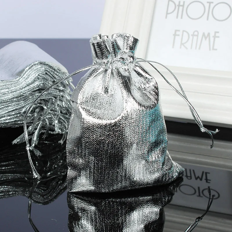 Сумка для печенья из органзы золотого Серебряного и металлического цвета 10