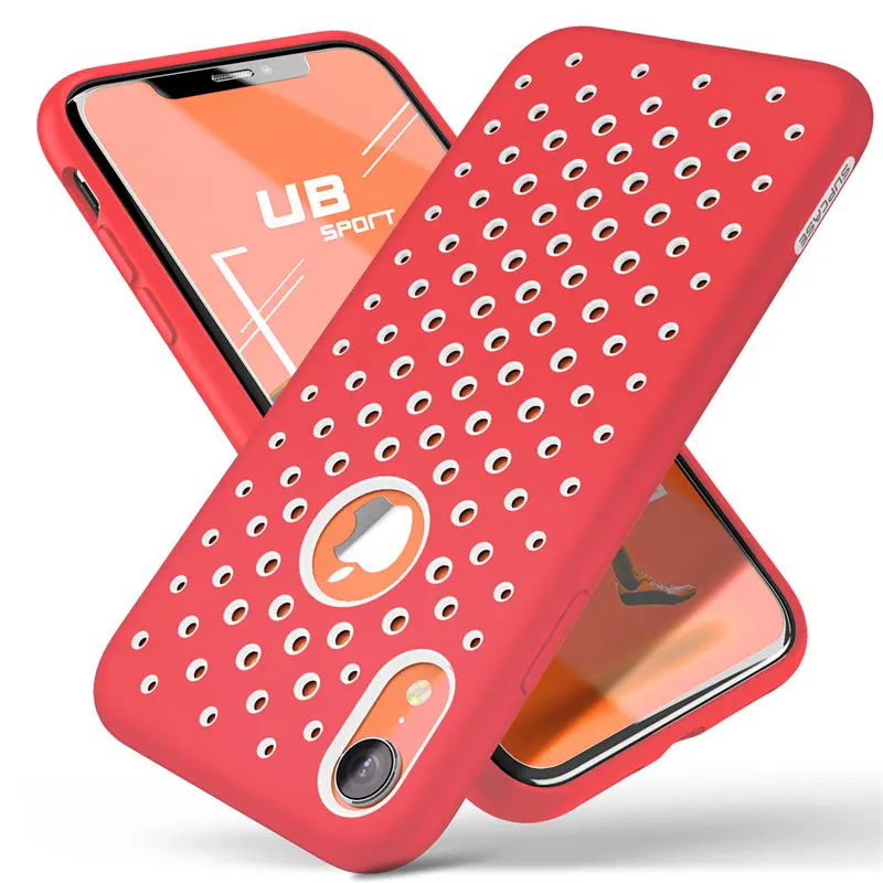 supcase for iphone xr case 6 1 inch ub sport liquid silicone rubber pc premium hybrid case hole pattern with heat dissipation free global shipping