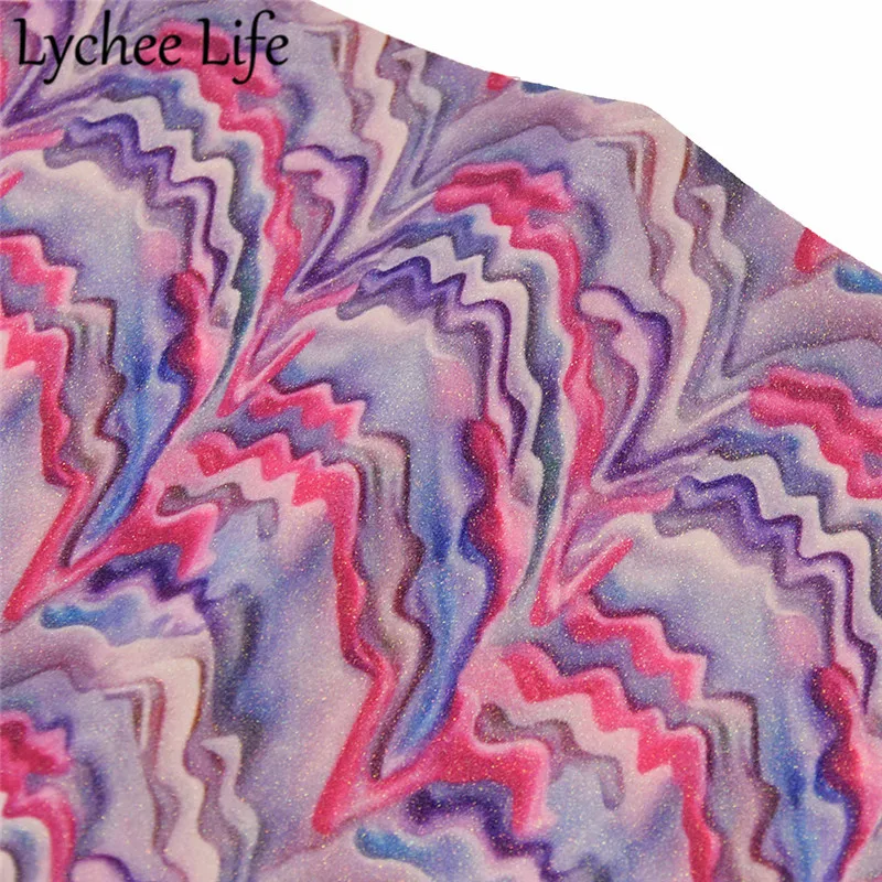 Lychee жизнь цветной глиттер Искусственная кожа ткань хит Цвет A4 PU 29x21 см Ткань DIY Ручная работа шитье ткань аксессуары
