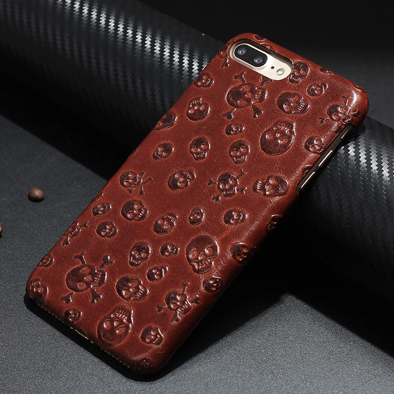 Чехол из натуральной кожи для Iphone 8 7 Plus Модный чехол с изображением пиратского черепа чехол из натуральной кожи для Iphone7 8 7 Plus чехол