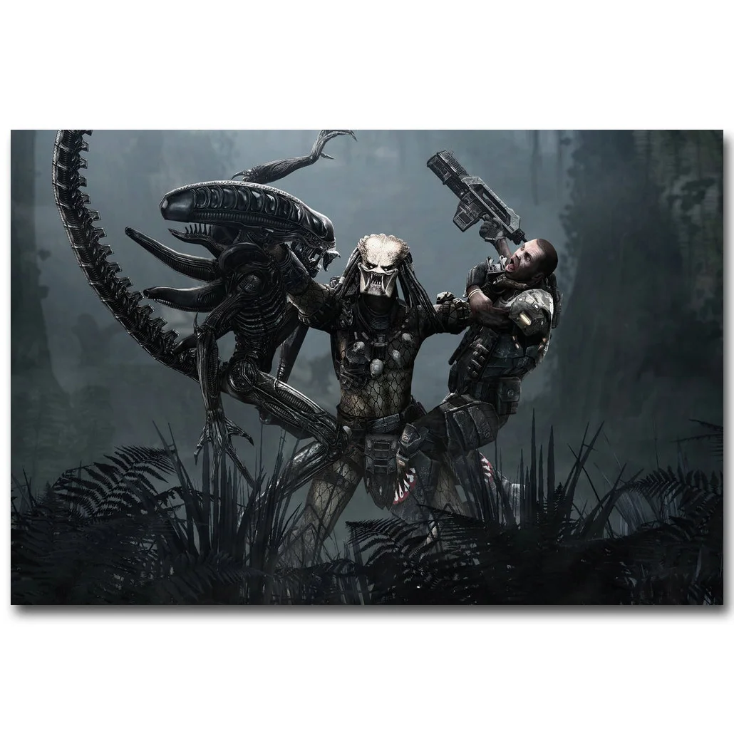 Плакат шёлковый Alien vs Predator 3 13x20 24x36 дюймов Классическая научная | Отзывы и видеообзор -32744934489
