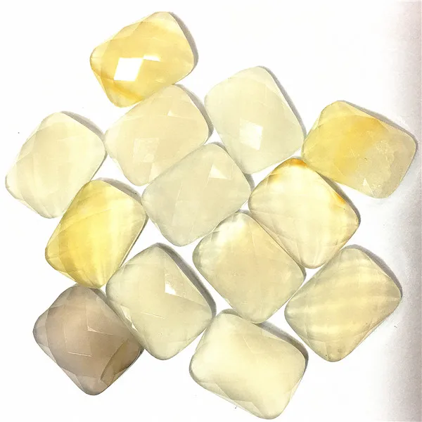 White agate Газель 20шт натуральный камень Кабошон Квадратные бусины ручной резки 12*16 мм опал бусины тигровый глаз для изготовления ювелирных изделий - Цвет: White agate
