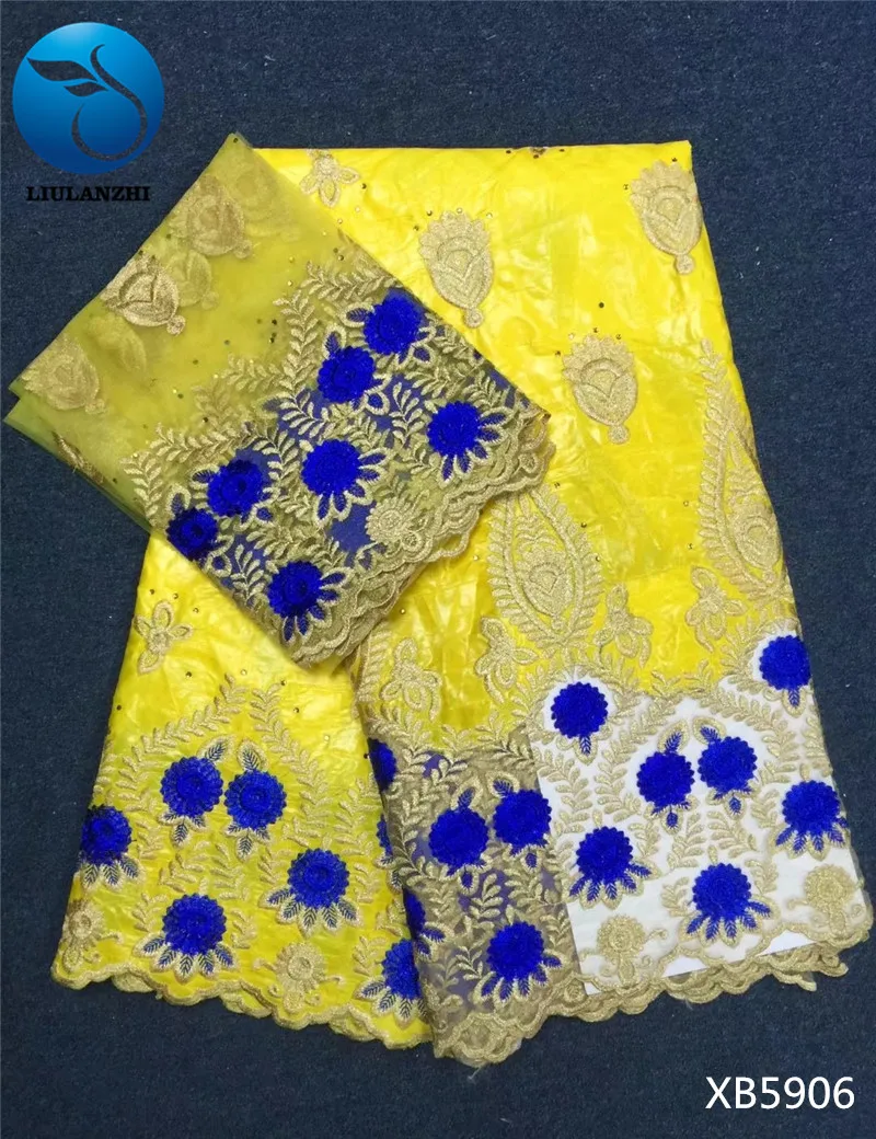 LIULANZHI Африканский tissu Базен riche getzner ткань голубой парчи жаккардовая хлопок с