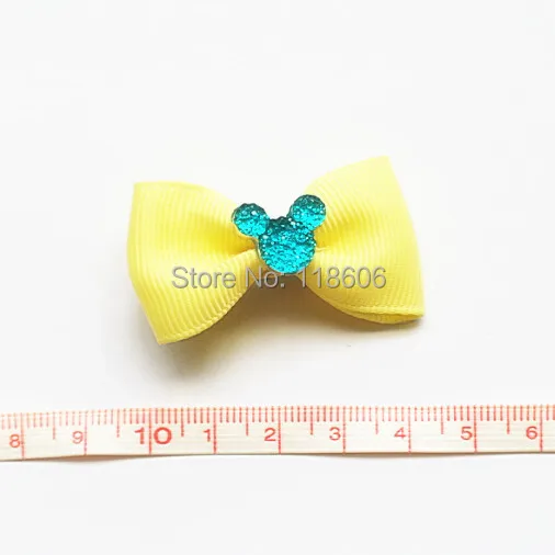 300 шт./лот Симпатичные Мультяшные ленты со стразами и мышкой заколки для волос