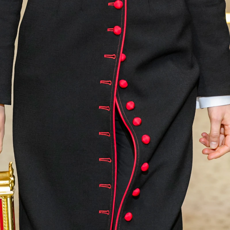 Новая мода осенью и зимой тонкий длинный однорядный шерстяное пальто