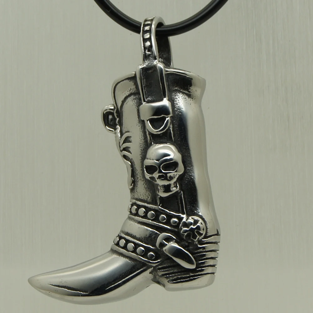 Ковбойский Скорпион Череп ботинок 316L тяжелые ожерелья и подвески из нержавеющей