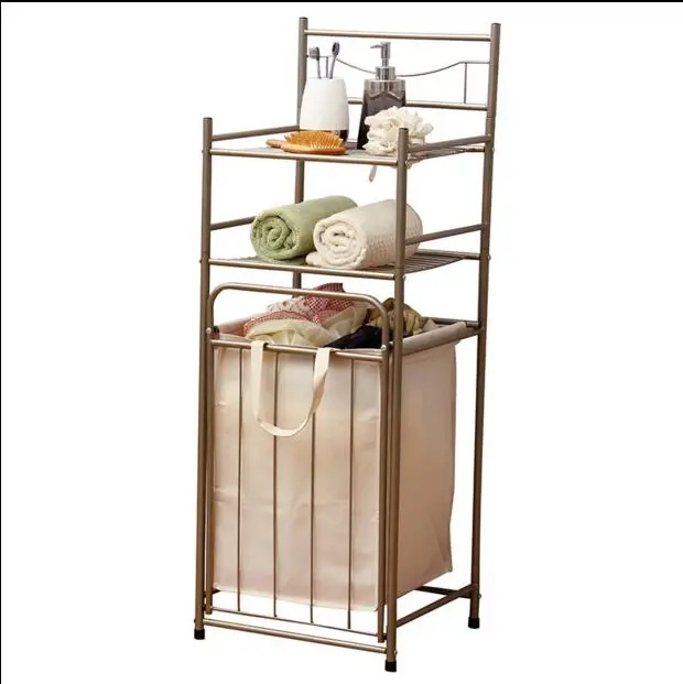 

The dirty laundry basket receives a bucket of a multi-layer shelving