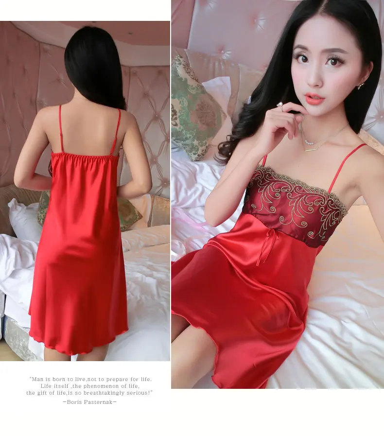 Женская ночная сорочка на тонких бретельках кружевные рубашки для сна женская