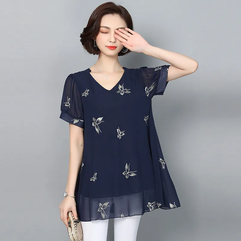 TEAEGG женские блузки и топы Chemisier Femme шифоновые рубашки Blusa Mujer плюс размер 4XL 5XL 6XL