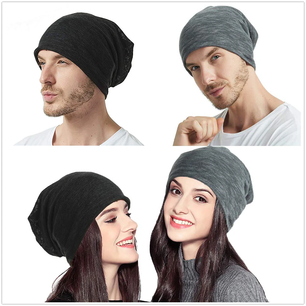 Мужские Мягкие громоздкие шапочки Осенние Хип хоп воротник шарф тонкая ткань