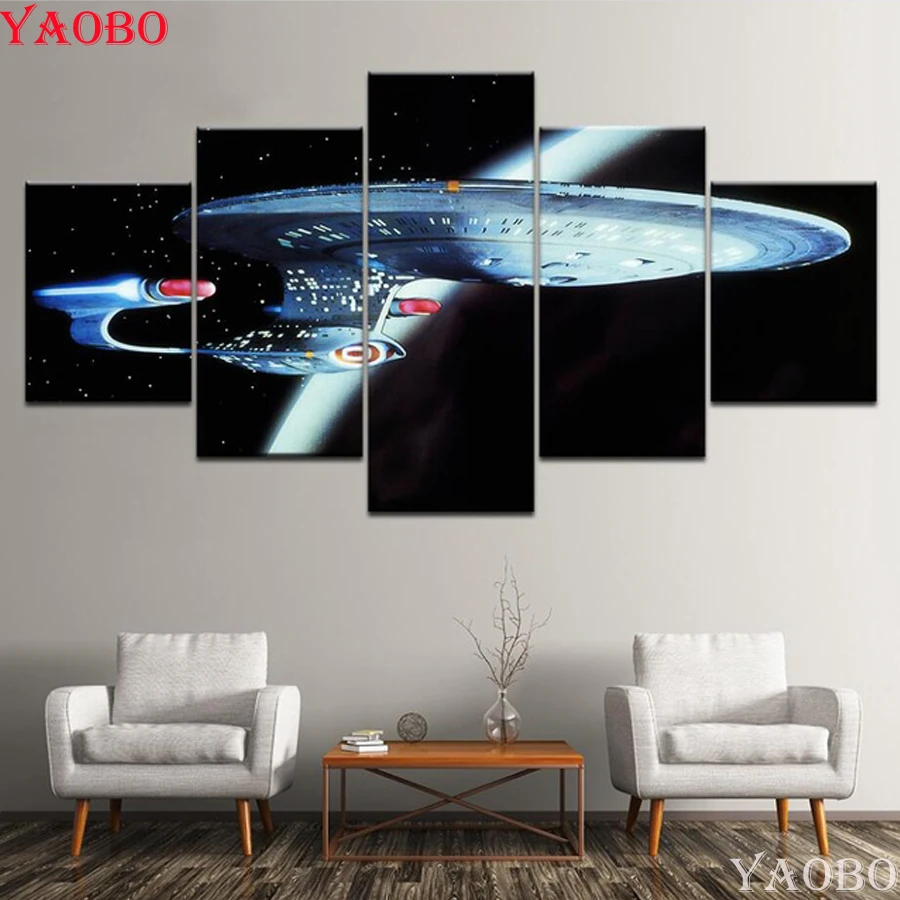 Алмазов картина 4 шт./компл. постер фильма Star Trek мозаичная картина, выполненная в технике алмазной вышивки Гостиная офисные Ванная комната Ресторан Декор