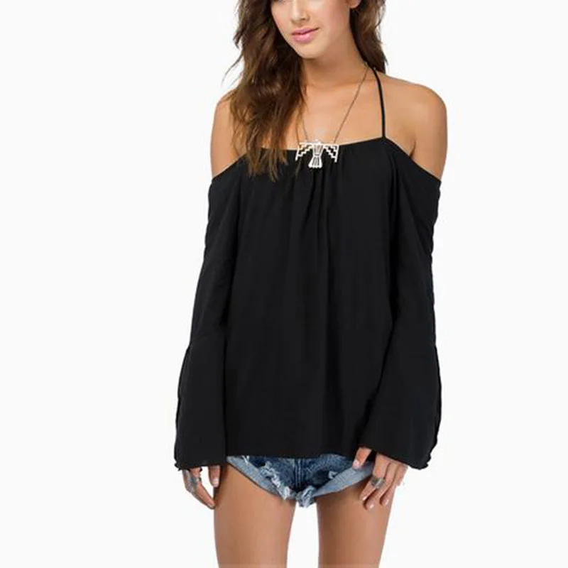 Для женщин Sexy спинки блузка женская рубашка с длинными рукавами 2018 Новая мода без