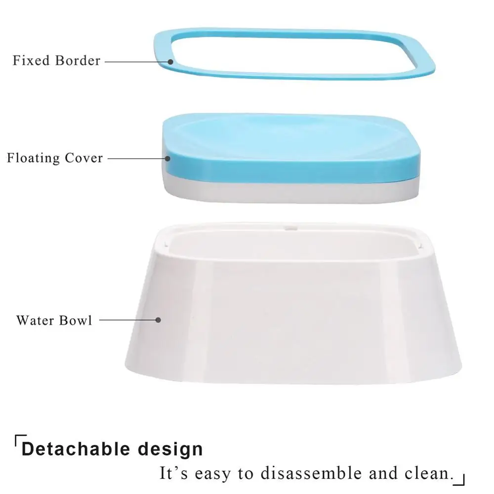 Petshy 1.5L миска для воды для кошек и собак, пластиковая миска с защитой от брызг, не смачивающая рот, миска для подачи воды для домашних животных, Прямая поставка, Orbelo Instagram