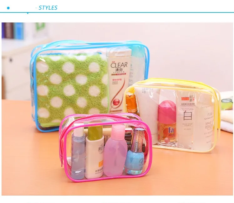 Clear Makeup Bag Beautician Cosmetic Bag Transparent PVC Bags Travel Organizer Beauty Case Toiletry Bag Make Up Pouch Wash Bags