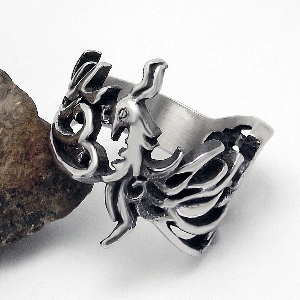 Casting Phoenix Ring Retro Personality Maya Style Stainless Steel Hollow Rings for Women Antique Vintage Jewelry | Украшения и