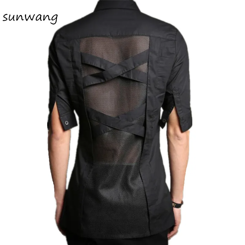 Мужская одежда в готическом стиле Харадзюку модная повседневная сексуальная