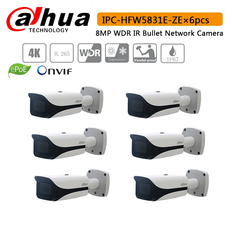 Сетевой видеорегистратор Dahua IPC-HFW5831E-ZE IP Камера 2 7 мм ~ 12 объектив с переменным