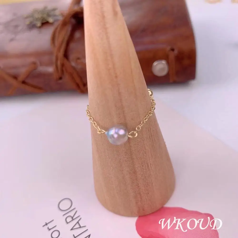 WKOUD Fine Pearl ювелирных изделий 14K GF натуральный круглый японский жемчуг акоя