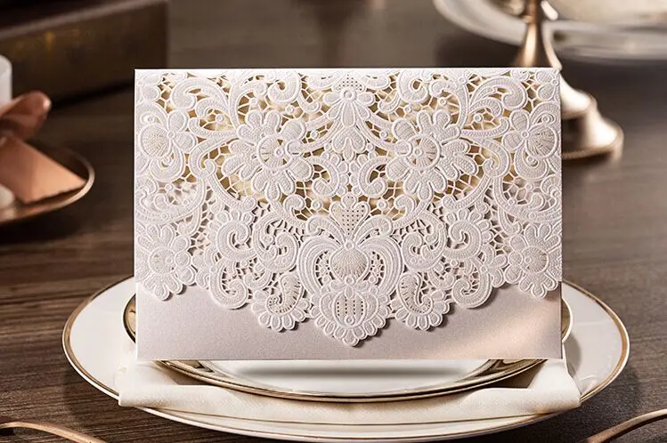 

Big discount ! High Quality 185*127mm White Wedding Invitation Only Pocket