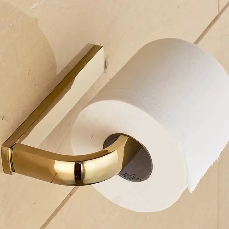 Paper Holder LIUYUE аксессуары для ванной, наборы из всех медных роскошных золотых полотенец, рулонные бумажные крючки, мыльницы, наборы из 3 предметов, аксессуары для ванной комнаты - Цвет: Paper Holder