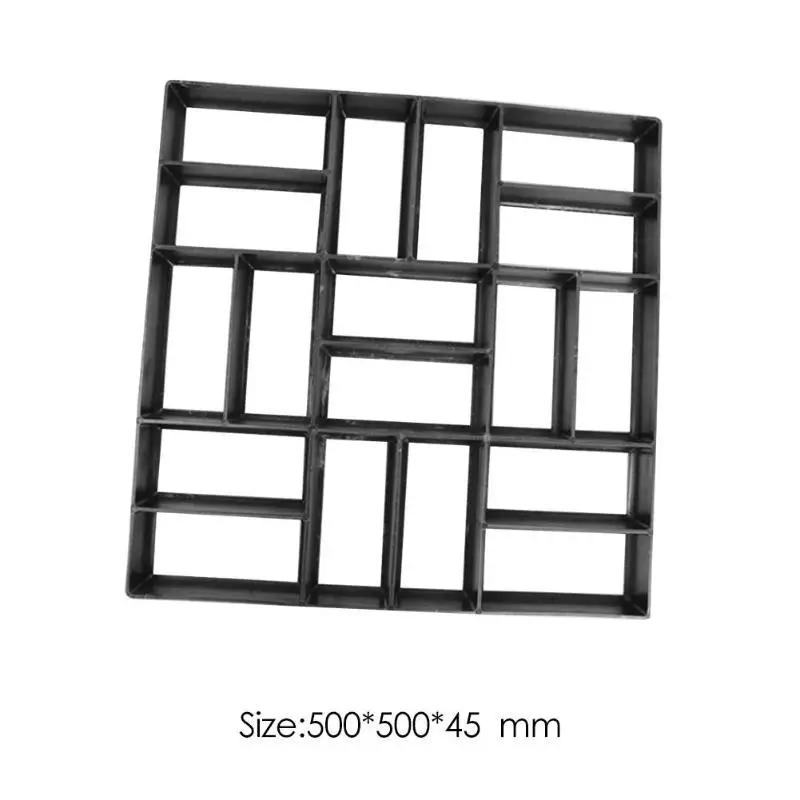 500x500x45mm B Форма для изготовления дорожек DIY пластиковая брусчатка цемент кирпич сад дорога бетонные формы многоразовые бетонный цемент камень дизайн - Цвет: 500x500x45mm B