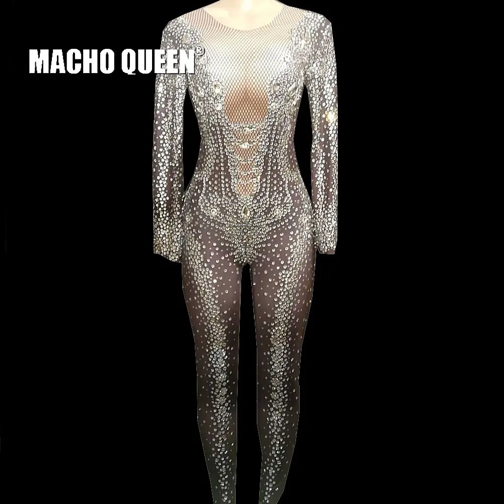 Драг королева костюмы горный хрусталь Горящий Человек фестиваль боди комбинезон