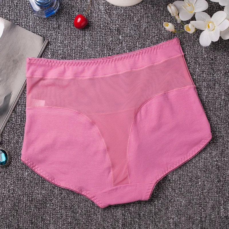 3 шт дамы хлопок высокая талия и бедра-Лифт сексуальные трусики размер плюс фатин