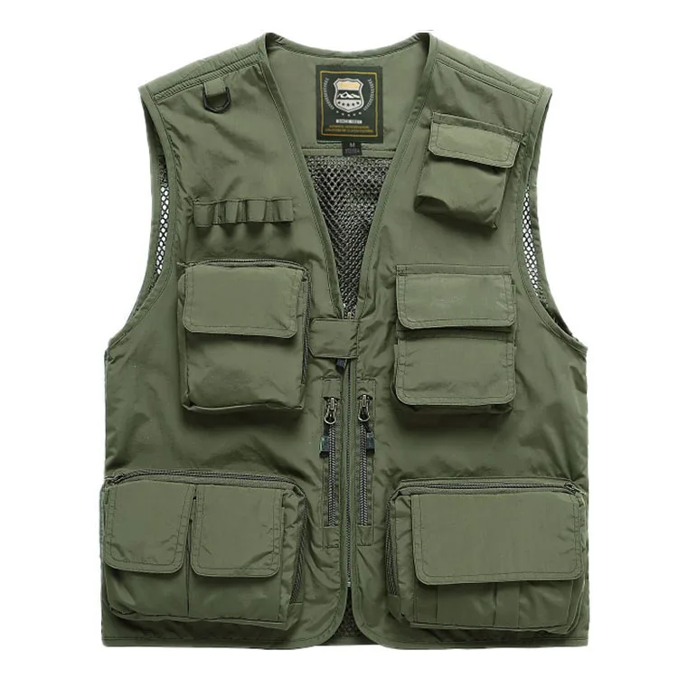 Army Green Жилет для рыбалки быстросохнущая дышащая мульти карман сетка жилетка, куртка-безрукавка разгрузки фотографии Пеший Туризм жилет рыбы жилет, GA283 - Цвет: Army Green