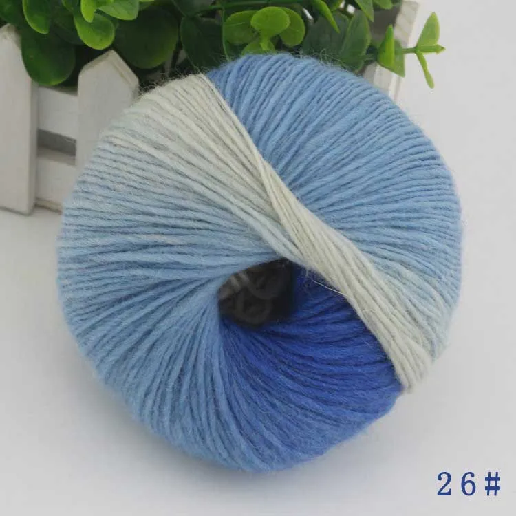 6piece 26 color 300 грамм постепенная пряжа цвета радуги из шерсти толщина пряжи для ручное вязание крючком шарф свитер необычная пряжа - Цвет: 6piece 26 color