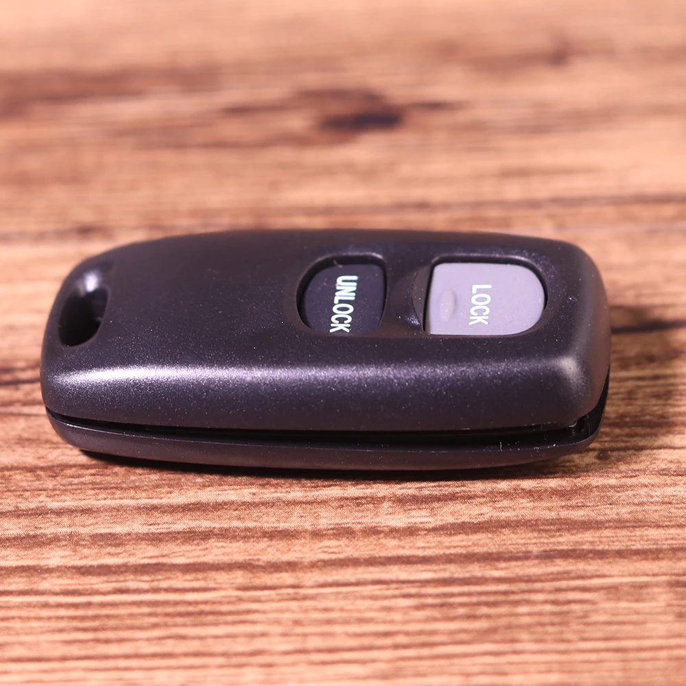 Черный пластиковый чехол для автомобильного ключа с 2 кнопками без замена крышки