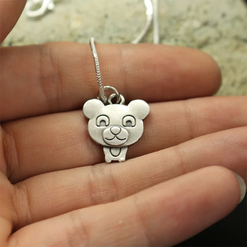Lanseis 20 шт. оптовая продажа ожерелье с мультяшным мишкой кулоны для женщин